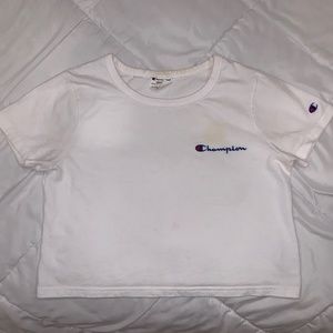 Champion Crop Top Logo White